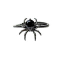 Black Spinel Spider Detail Ring