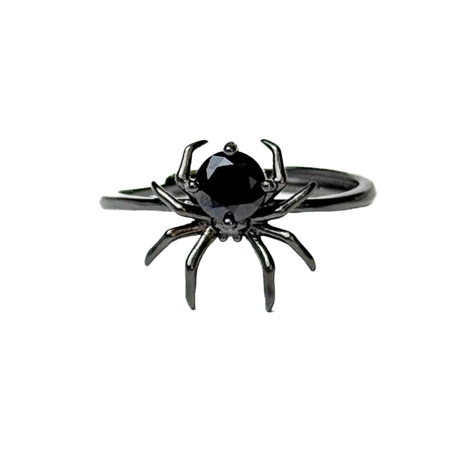 Black Spinel Spider Detail Ring