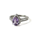 Amethyst Water Drop Cut Ring