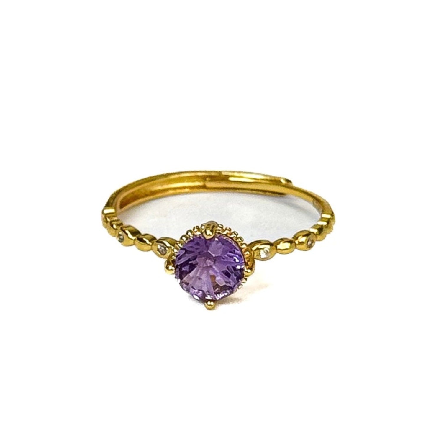 Amethyst Fireworks Cut Cocktail Ring