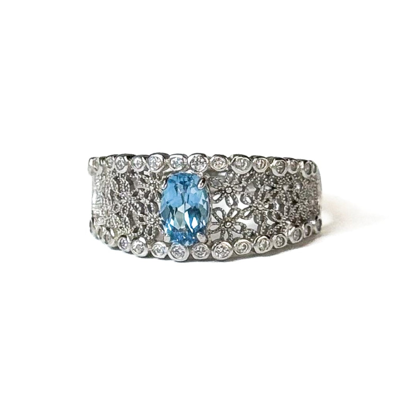 Topaz Baguette Side Stone Ring