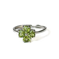 Peridot Four Leaf Clover Charm Ring