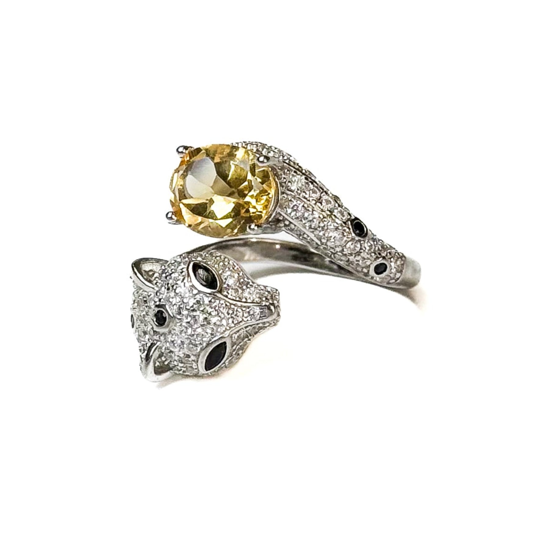Citrine Leopard Pattern Ring
