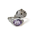 Amethyst Leopard Accent Ring