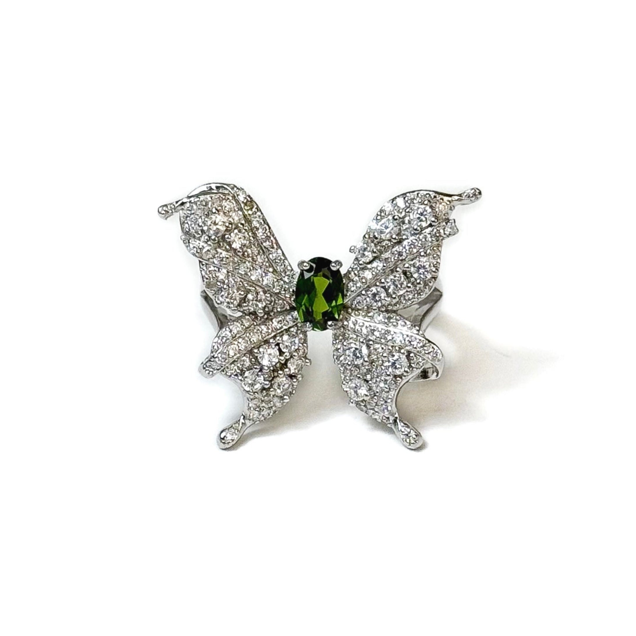 Diopside Butterfly Open Ring