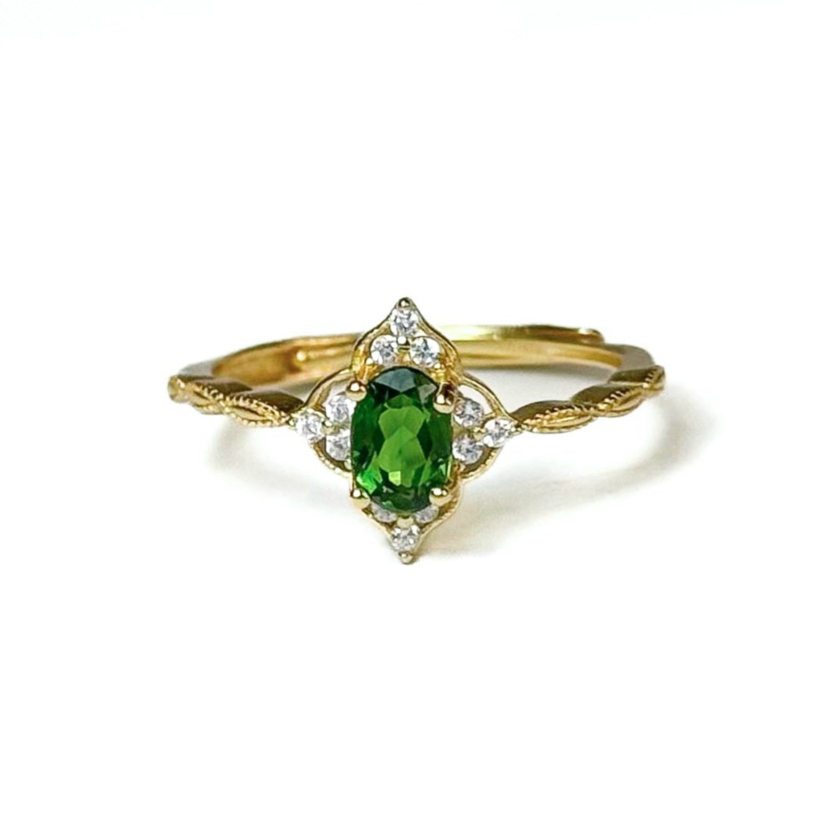 Diopside Rectangle Cut Ring