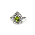 Peridot Water Drop Pendant Ring