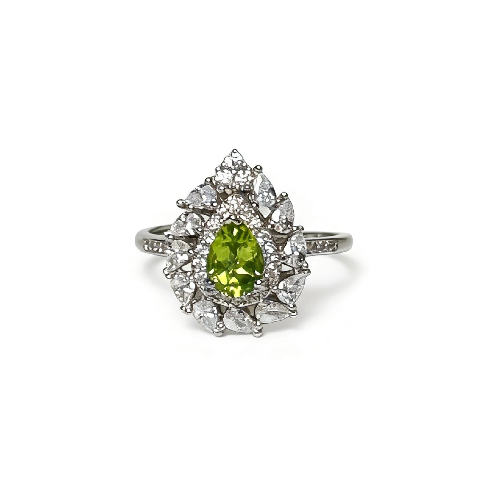 Peridot Water Drop Pendant Ring