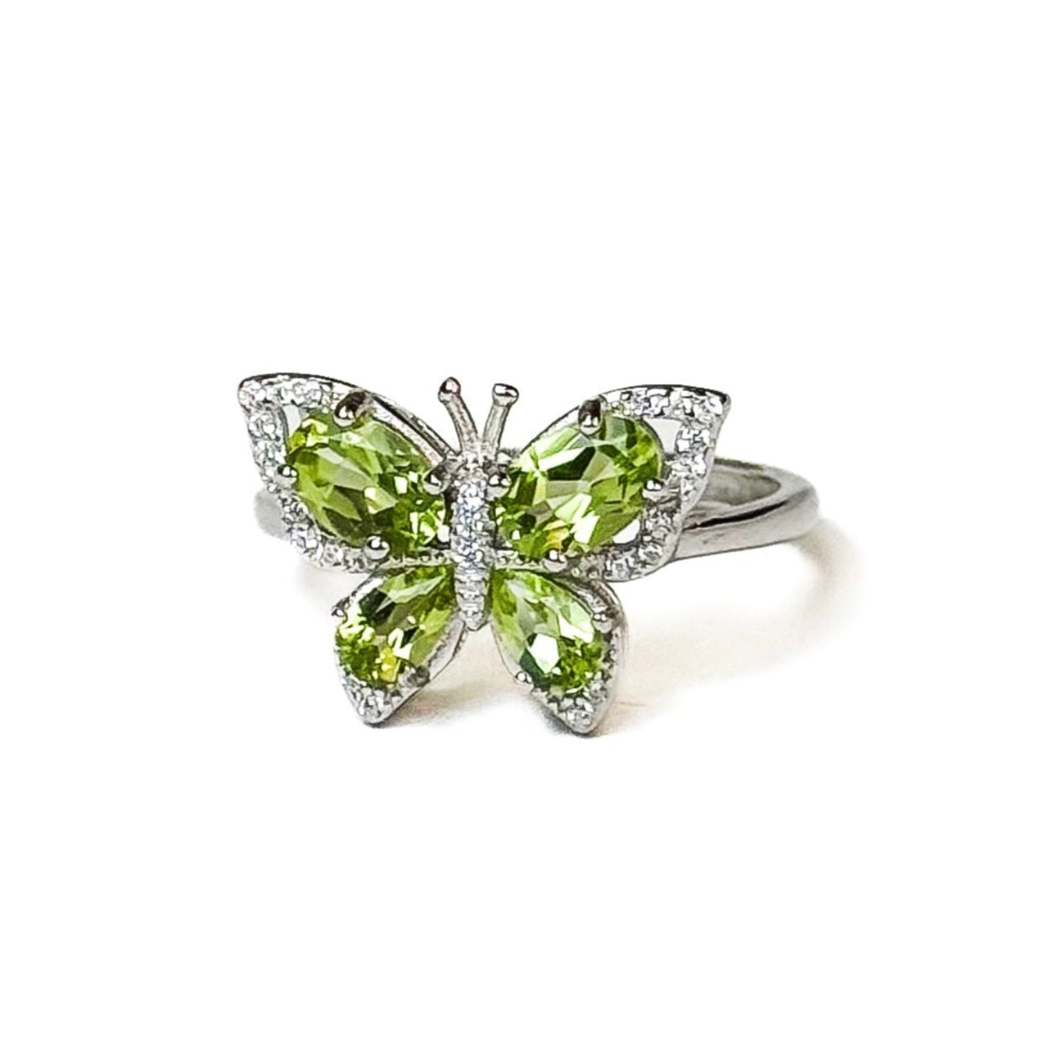 Peridot Butterfly Enamel Ring