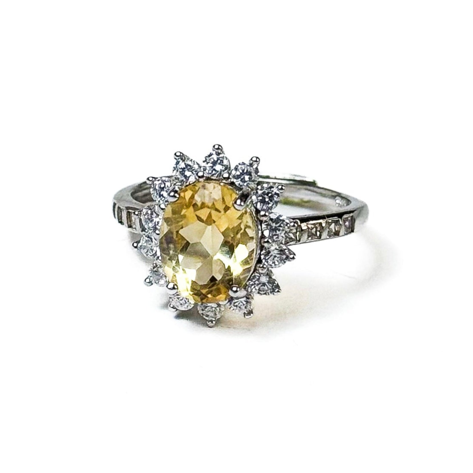 Citrine Halo Detail Ring