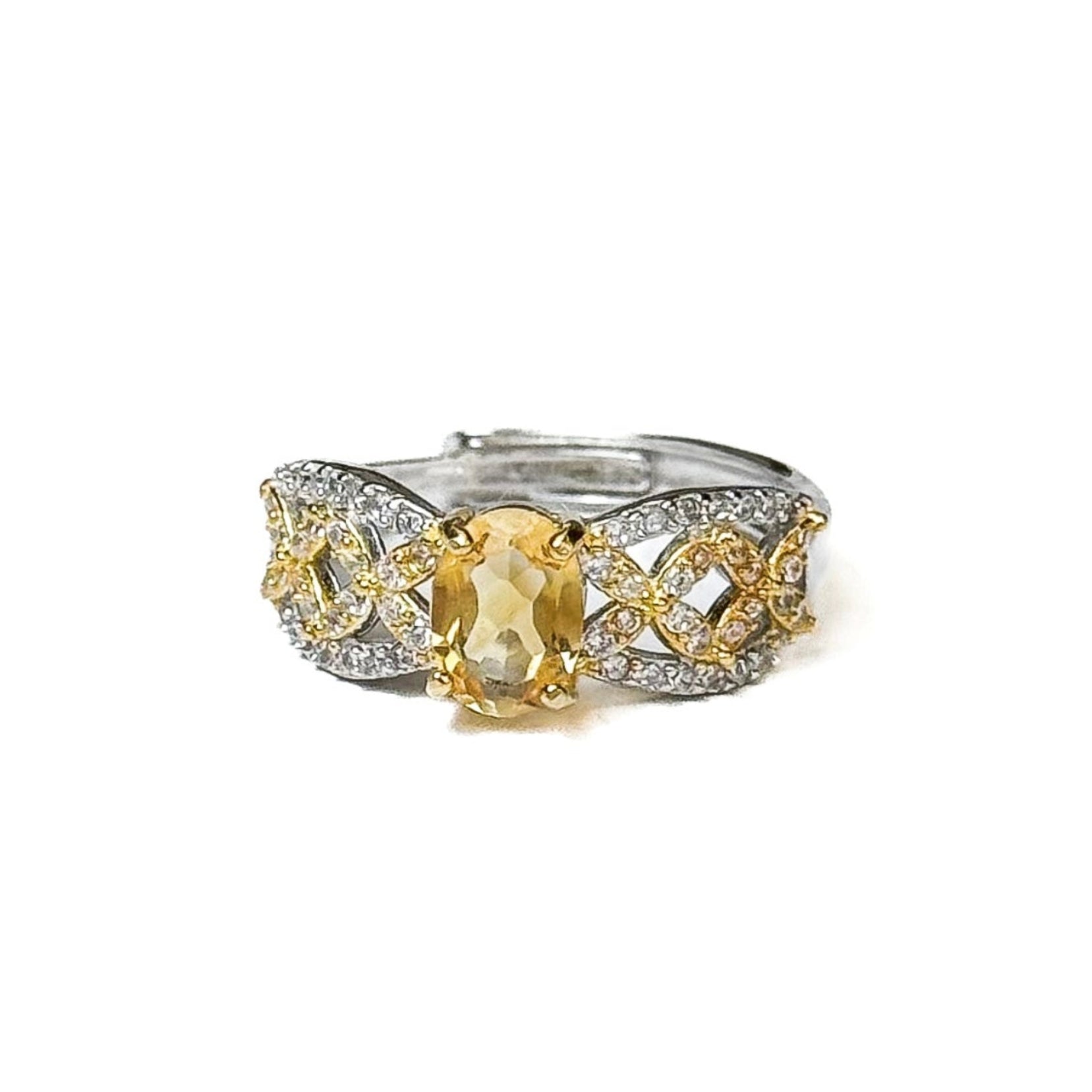 Citrine Yellow Solitaire Ring