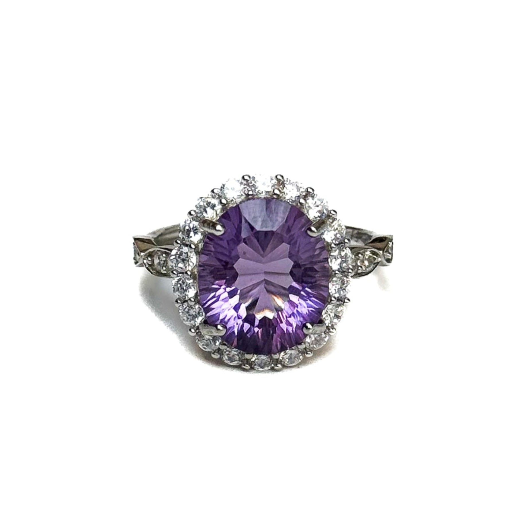 Amethyst Oval Halo Ring
