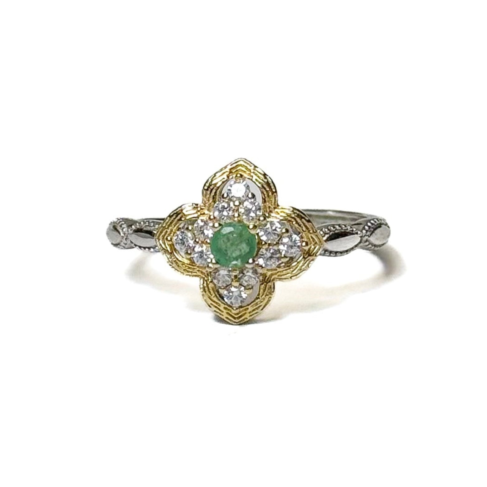 Emerald Green Solitaire Ring
