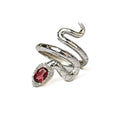 Garnet Snake Detail Ring