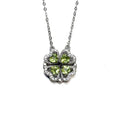 Peridot/Olivine Four-Leaf Clover Pendant Necklace