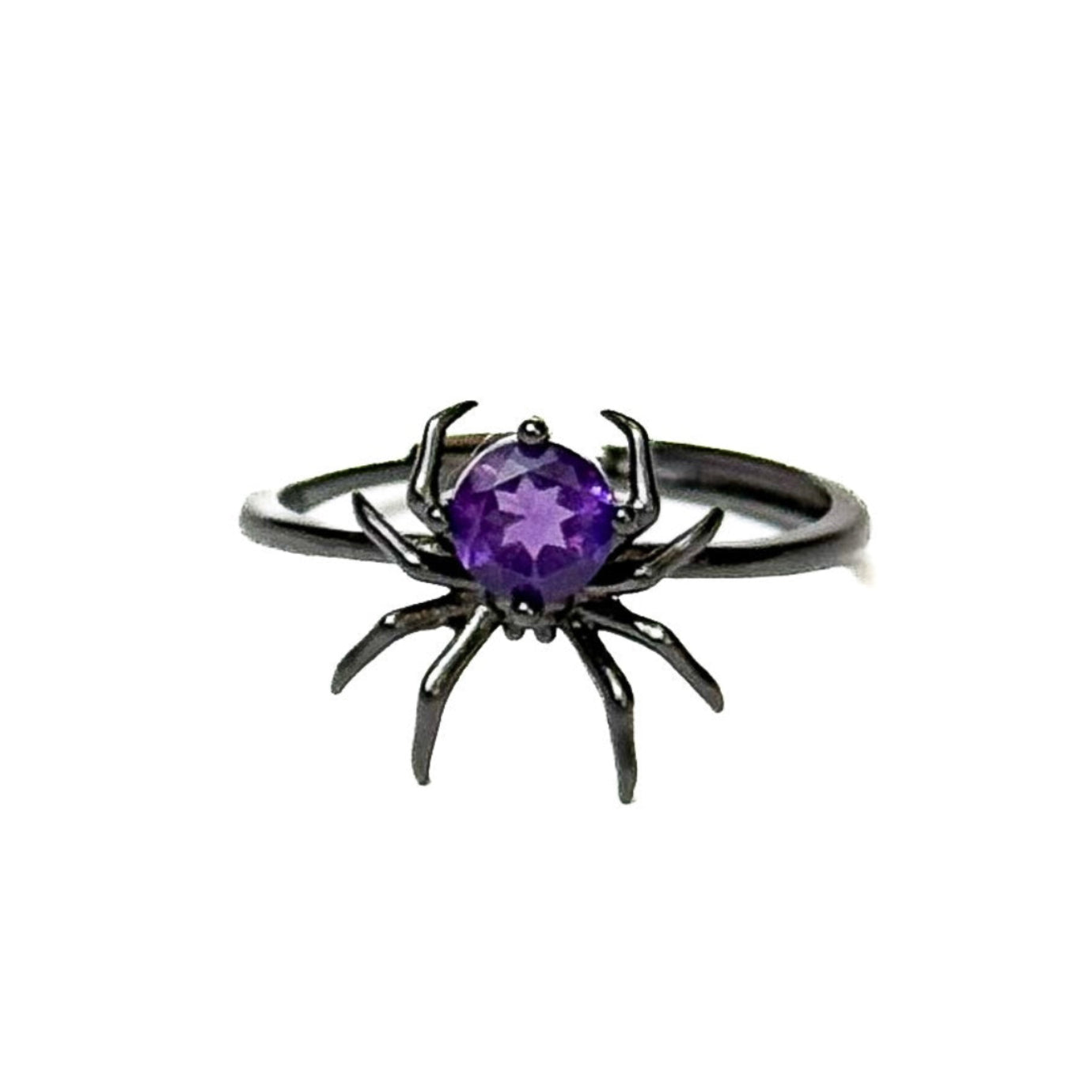 Amethyst Spider Embossed Ring