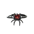 Garnet Spider Design Ring