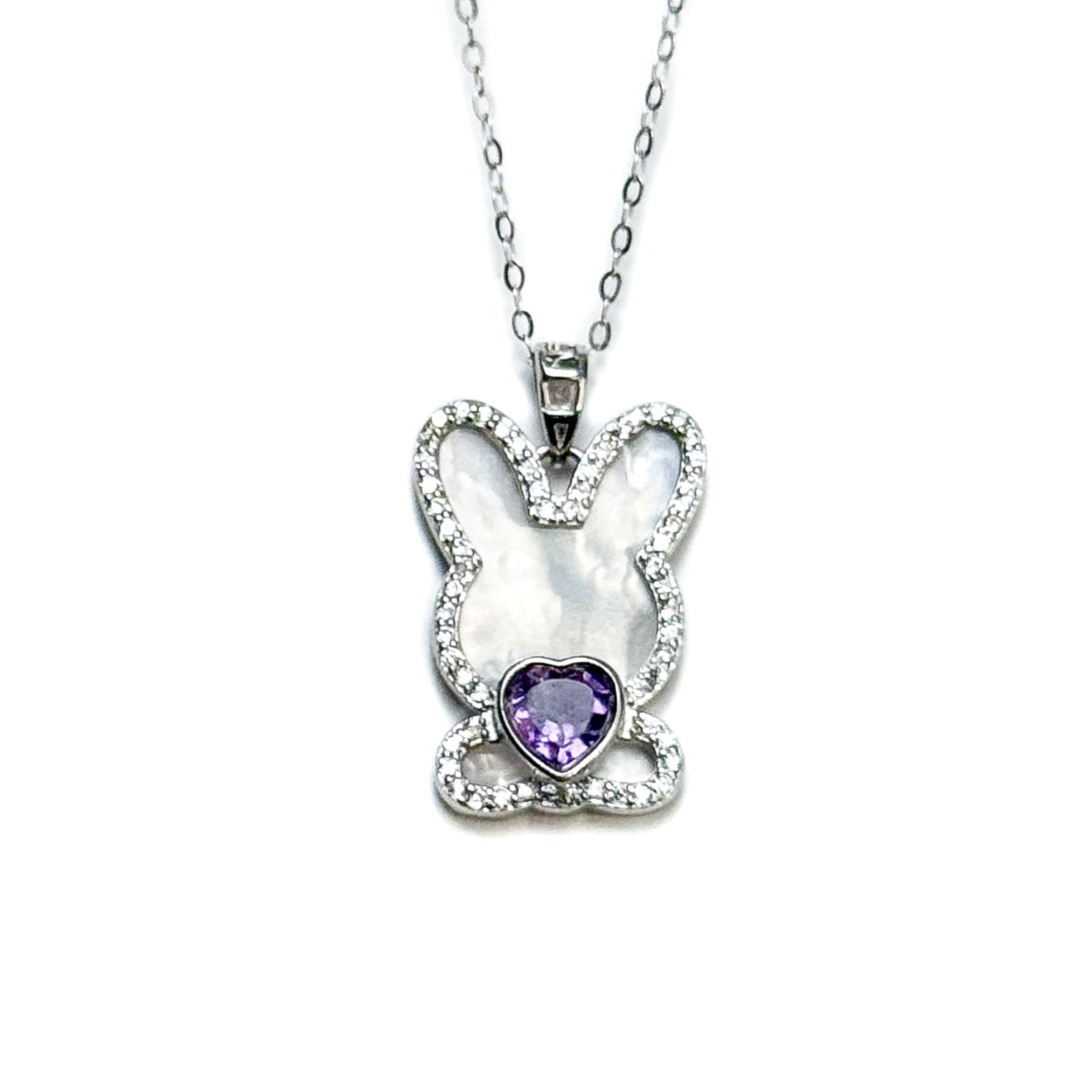 Amethyst Rabbit Pendant Necklace