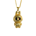 Garnet Labubu Design Necklace