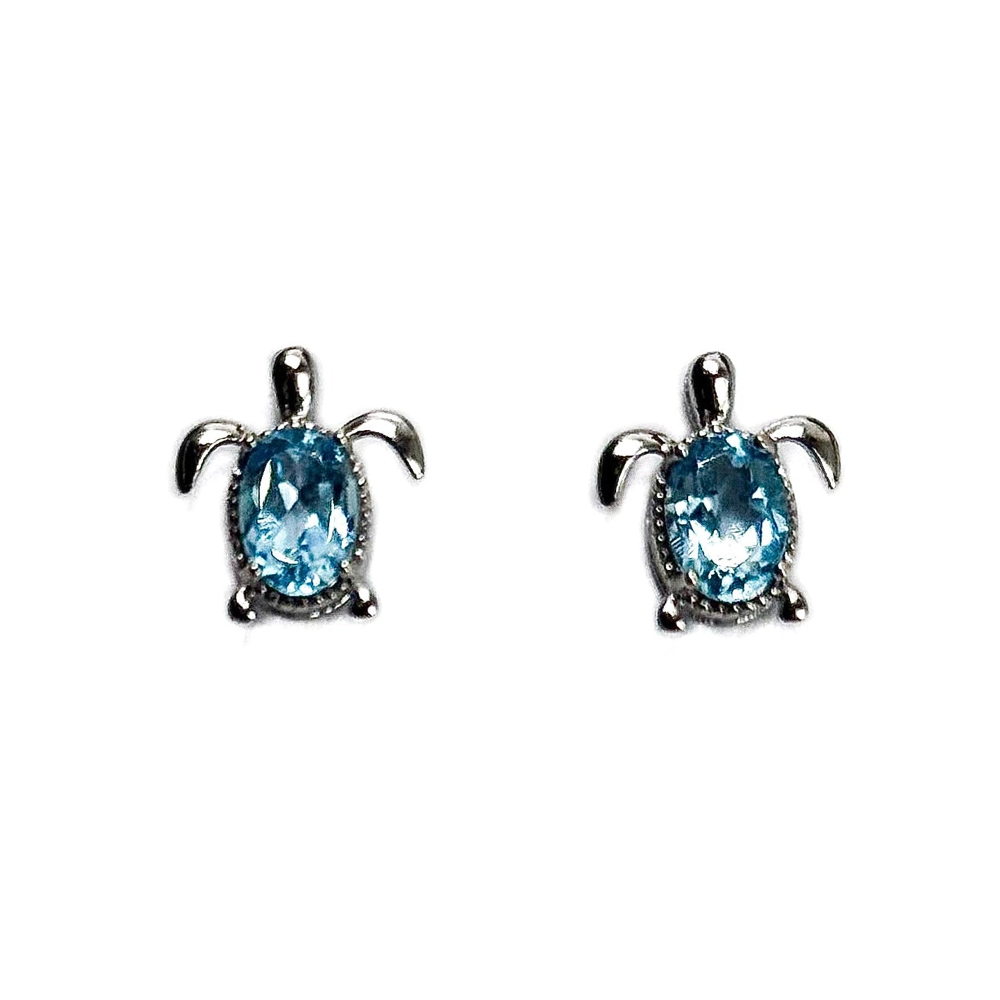 Topaz Turtle Stud Earrings