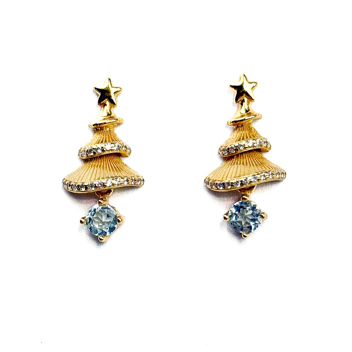 topaz Christmas tree stud earrings