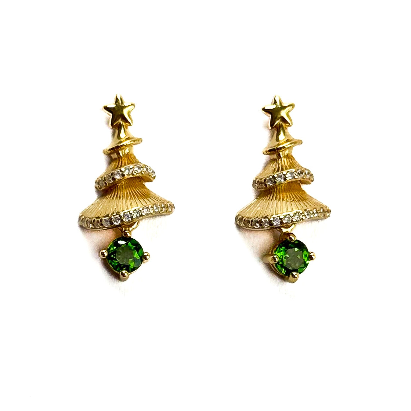 Diopside stud earrings
