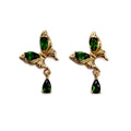 Diopside butterfly stud earrings